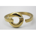 Brazalete al por mayor simple del acero de la joyería 24k del chapado en oro para las mujeres